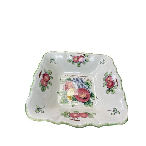 Made in Italy Large Hand-Painted Italian Ceramic Fruit serve plate bowl SKU 9130 - Picture 1 of 14